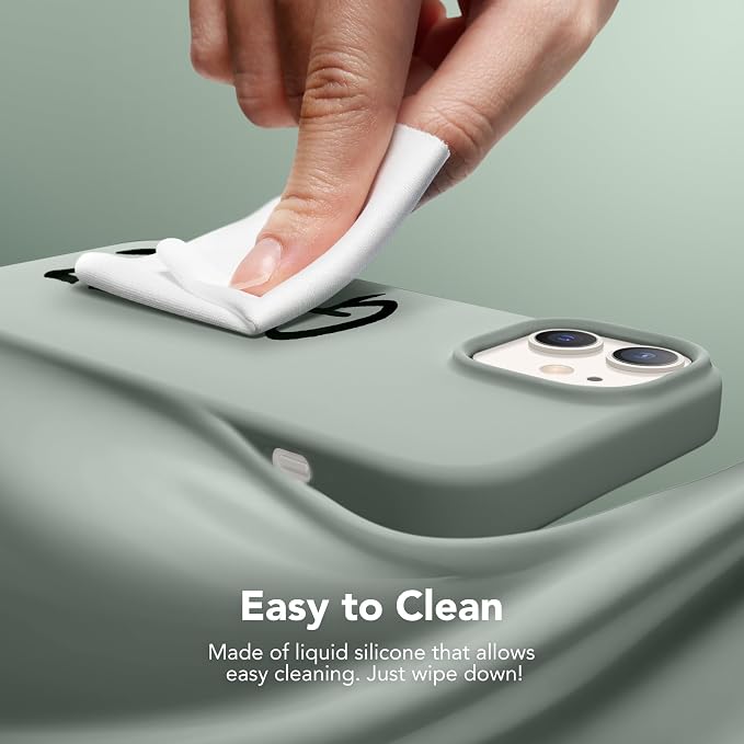 GONEZ Magnetic for iPhone 12 Case / 12 Pro Case, Compatible with MagSafe, [Screen Protector + Camera Lens Protector], Silicone Shockproof Anti-Scratch Protective Phone Case 6.1 inch, Calke Green