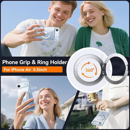 3 in 1 for iPhone Air Case Stand |Build in Kickstand,Screen Protector *1 & Camera Lens Protector*1, Not Yellowing, Fits MagSafe, Military-Grade Protection