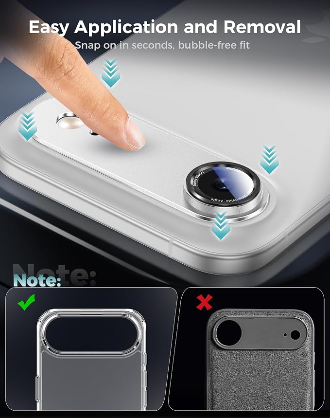 Goton Compatible for iPhone Air Camera Lens Protector 2025, 1-Pack Aluminum Alloy Metal Cover with HD Tempered Glass for iPhone 17 Air, Pro Camera Style, Shatter-Resistant, Scratch-Proof