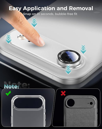 Goton Compatible for iPhone Air Camera Lens Protector 2025, 1-Pack Aluminum Alloy Metal Cover with HD Tempered Glass for iPhone 17 Air, Pro Camera Style, Shatter-Resistant, Scratch-Proof