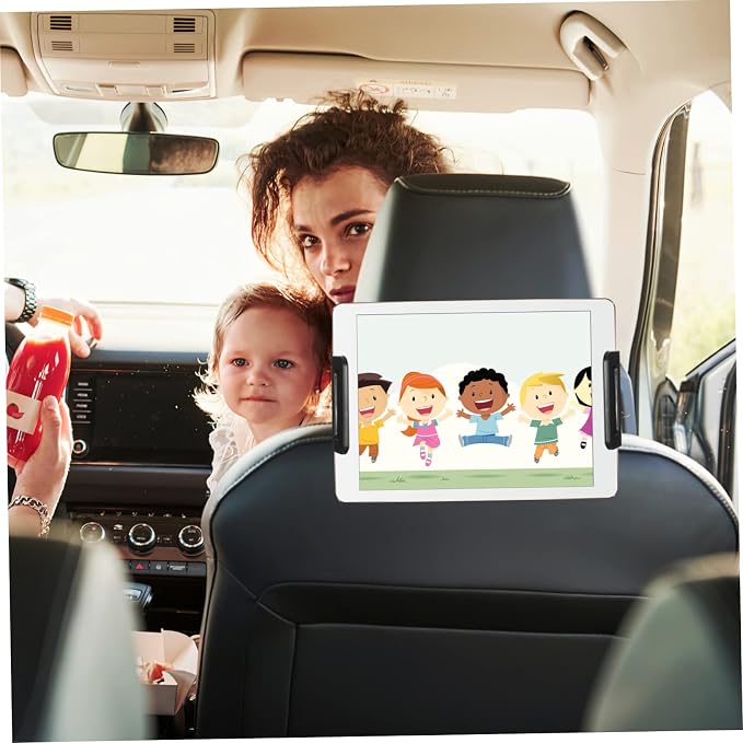 Angoily Adjustable Tablet Holder Phone Mount for Backseat Compatible with Tablets and Phones Rotation Easy Install for Travel