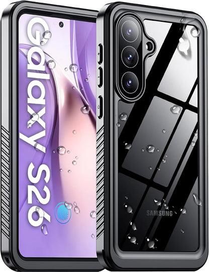 Temdan Designed for Samsung Galaxy S26 Case Waterproof, Built-in Lens & Screen Protector Military Shockproof Dropproof IP68 Underwater Full Body Phone Case for Galaxy S26 5G 6.3"-Black (2026)