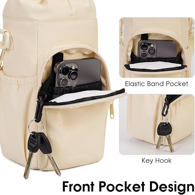 sportsnew Water Bottle Holder with Strap 32oz 40oz Insulated Water Bottle Carrier Sling Bag with Phone Pocket Crossbody