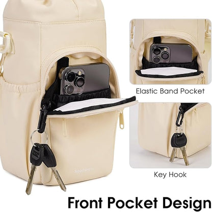 sportsnew Water Bottle Holder with Strap 32oz 40oz Insulated Water Bottle Carrier Sling Bag with Phone Pocket Crossbody
