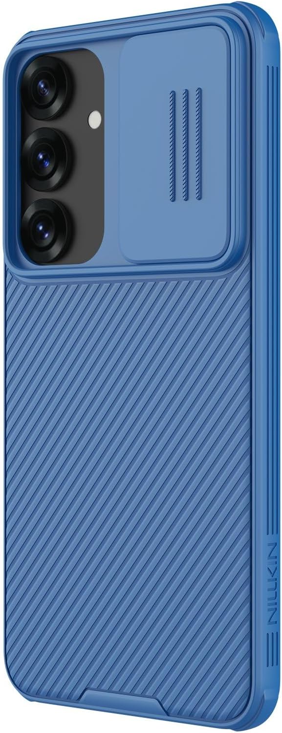 Nillkin for Samsung Galaxy S25 Case with Camera Cover, [Lens Protection] Mil-Grade Shockproof Protective Bumper Hard Cover Slim Phone Case for Galaxy S25 Cases 6.2'' Blue