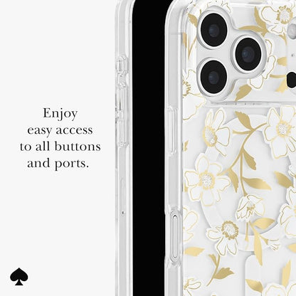 kate spade new york iPhone 17 Pro Case - Compatible with MagSafe - Designer Phone Case - Sunshine Floral Gems