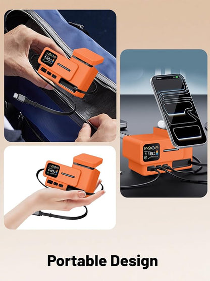 Silicone Protective Case Compatible with CUKTECH 15 Super Power Station 140W, Full-Body Protective Cover with Precise Cutouts, Shockproof & Scratch-Resistant Sleeve (Orange)