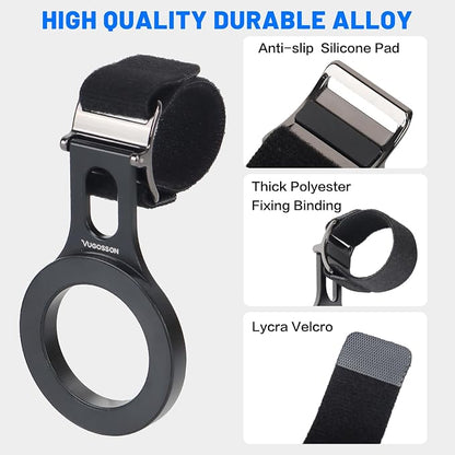 Magnetic Phone Holder for Car, Steering Wheel Phone Holder [Strong Magnet], for MagSafe, Adjustable Strap Compatible with Gym Equipment, Stroller, Shopping Cart, All Phone(Magnetic Ring Included)