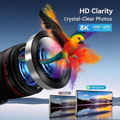 for Samsung S25 Ultra Camera Lens Protector, Easy Installation, Perfect Fit, 9H Shatterproof Tempered Glass with Aluminum Metal Circle Camera Protector, Case Friendly, Whitesilver