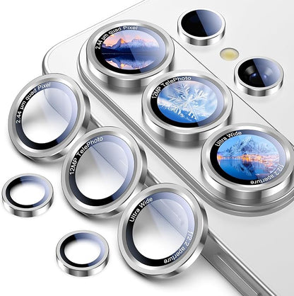 Uyiton for Samsung Galaxy S26 Ultra Camera Lens Protector - [Case-Friendly][Not Easy to Break][Ultra-Thin] Military-Grade Tempered Glass with Aluminum Metal Rear Camera Screen Cover - White
