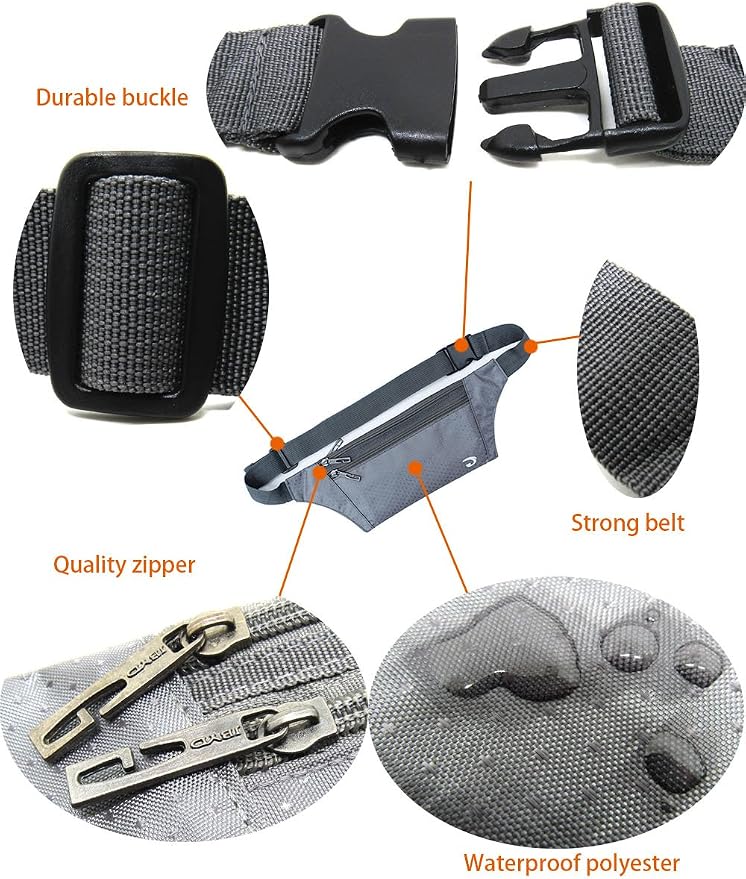 Naoki Outdoor Sports Running & Jogging & Travel Waterproof Utralthin Waist Pack/Bag Runner Belt