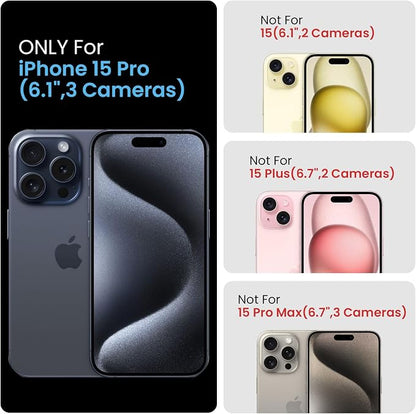 FireNova Designed for iPhone 15 Pro Case, Silicone Upgraded [Camera Protection] Phone Case, Soft Anti-Scratch Microfiber Lining Inside, 6.1 inch, White