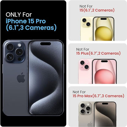 FireNova Designed for iPhone 15 Pro Case, Silicone Upgraded [Camera Protection] Phone Case with [2 Screen Protectors], Soft Anti-Scratch Microfiber Lining Inside, 6.1 inch, Fluorescent Green