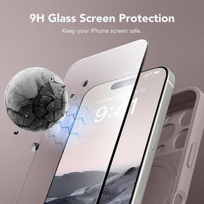 Magnetic for iPhone 16 Pro Case, Compatible with MagSafe, [Full Camera Protection][Screen Protector] Silicone Shockproof Protective Phone Case for iPhone 16 Pro 6.3", Hazel