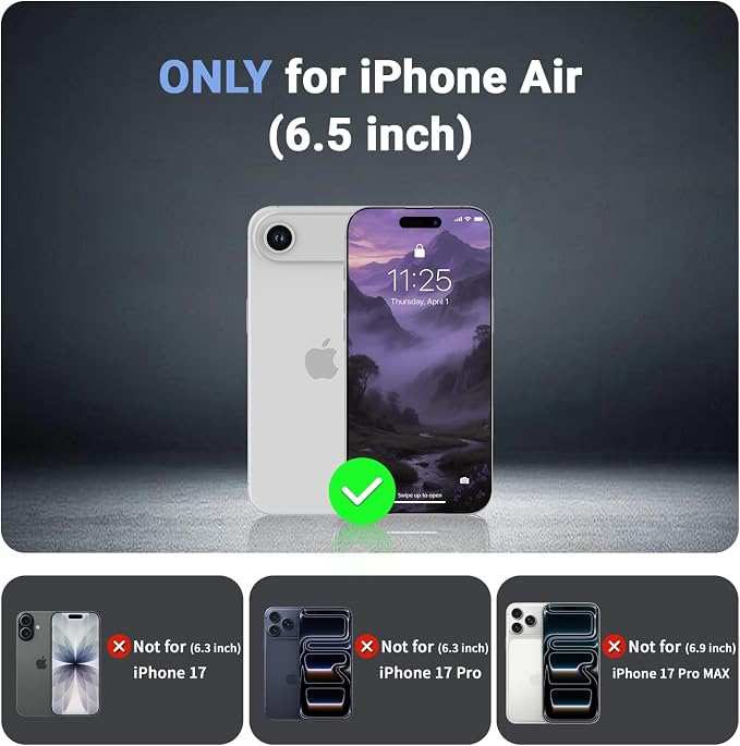 jaroco Magnetic for iPhone Air Case, [Compatible with MagSafe][Military Grade Drop Protection][Heavy Duty Protection][Non-Slip][Shockproof] 2-Layer Durable Bumper Phone Case 6.5''-Dark Purple
