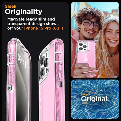 AICase for iPhone 15 Pro Case Clear 3 in 1 Heavy Duty Drop Protection Full Body Rugged Shockproof/Dust Proof 3-Layer Military Protective Tough Durable Cover for iPhone 15 Pro 6.1"_2