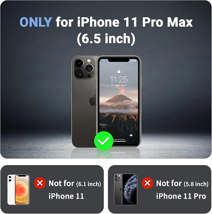 jaroco Magnetic for iPhone 11 Pro Max Case, [Compatible with MagSafe][Military Grade Drop Protection][Heavy Duty Protection][Non-Slip][Shockproof] 2-Layer Durable Bumper Phone Case 6.5''-Black