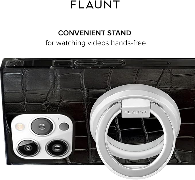 Flaunt MagSafe Phone Ring Holder & Stand - Removable MagSafe Phone Holder for Hand - Durable & Lightweight - Stylish Magnetic Grip Ring for iPhone 17 Pro Max/16 Pro Max/15/14/13/Pixel 10 (Silver)