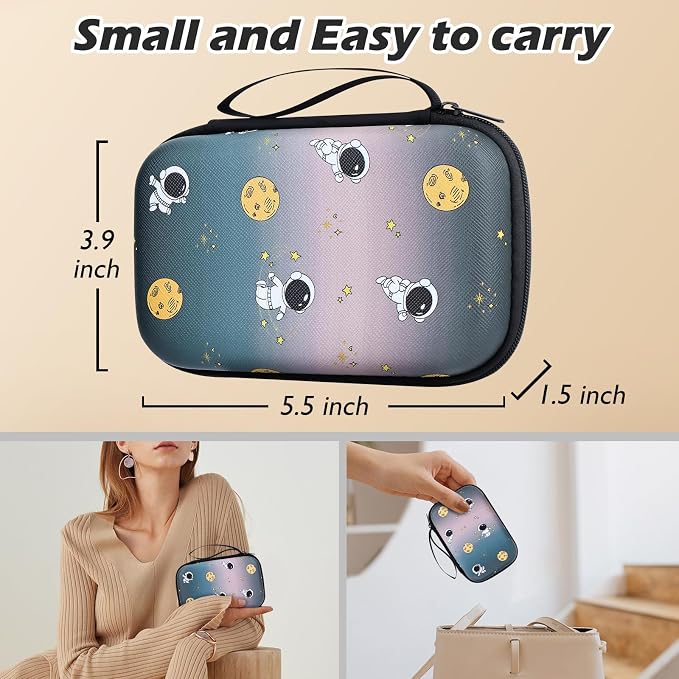 Cute DIY Phone Charger Case Storage Set with Cartoon Cable Protector with Carrying Cable Case Bag, Cord Organizer, USB Earphone Wire Saver Organizer Charger Protector for iPhone (Astronaut)