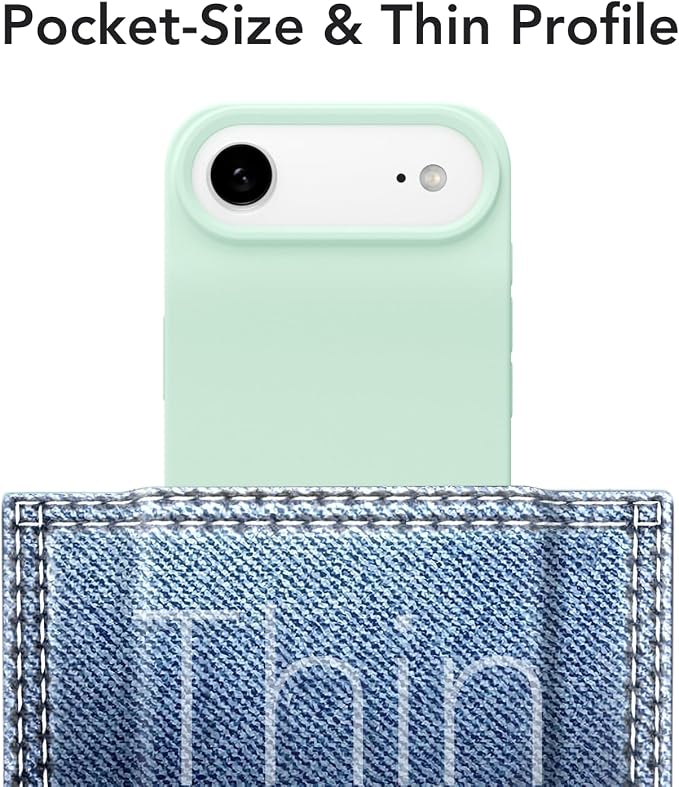 for iPhone 17 Air Case Silicone Compatible with Magsafe Case, Ultra Slim Thin Magnetic Phone Cases Mag Safe, Cute Soft Rubber Gel TPU Matte Plain Wireless Charging Cover for Women, Mint Green