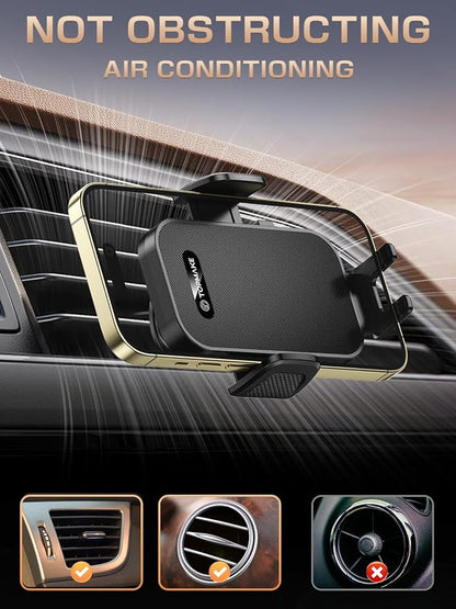 Topmake Car Phone Holder Mount,【2025 Upgrade】 3-in-1 Cell Phone Holder for Car, Dashboard Windshield, Suction Cup Hands-Free Car Phone Stand, Automobile Cradles Universal,Black