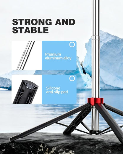 71" Phone Tripod Selfie Stick for iPhone/Android/Camera, Cell Phone Tripod Stand with Wireless Remote Control, Extendable Phone Mount 360° Rotation