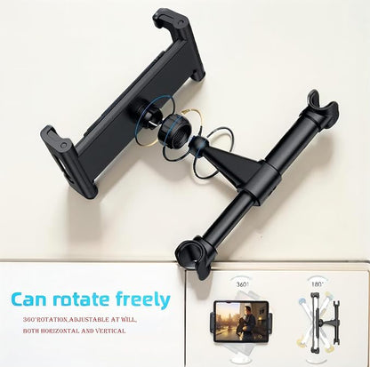 Car Headrest Stand - Advanced Rotatable Lazy Stand for Mobile Phones, Tablets, Gaming Devices 4.7-12.9 inch Device Use C Style (Black)