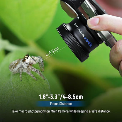 NEEWER 75mm Macro Phone Camera Lens with 17mm Threaded Lens Clip, 3X Magnification, 5 Elements in 5 Groups for Backplate, Phone Cage, Case Compatible with iPhone Samsung Android, LS-73