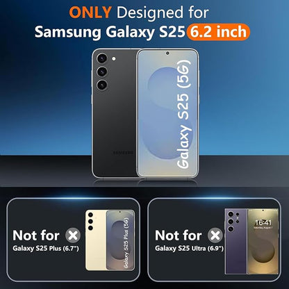 Battery Charging Case for Galaxy S25, 10000mAh High Capacity Portable Protective Battery Case Wireless Charging Compatible with Galaxy S25 (6.2 inch) Extended Battery Charger Cover (Black)