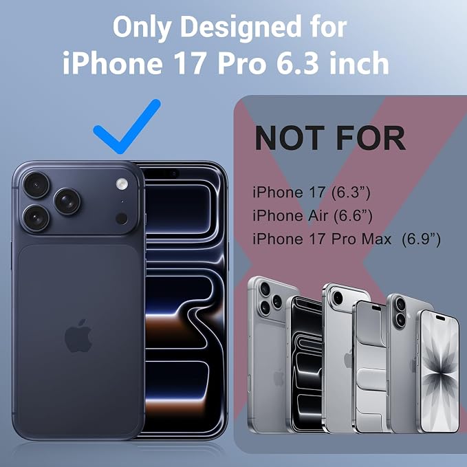 Red2Fire for iPhone 17 Pro Case Waterproof, [Built-in Screen Protector & Camera Protector][Compatible with MagSafe][Full Body Shockproof][IP68 Waterproof][Dustproof] Phone Case 6.3" Blue/Clear