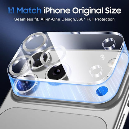UniqueMe 3 Pack Compatible for iPhone 17 Pro Max Camera Lens Protector - [Drop Protection] [Case Friendly] 9H Tempered Glass Camera Cover Screen [Update New Version] - Silver