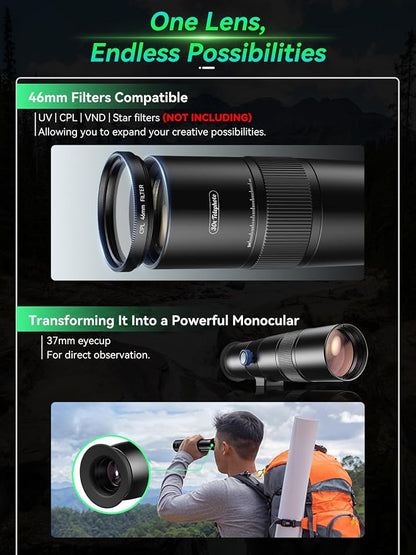 APEXEL High Power 30x HD Telephoto Lens for iPhone | Phone Camera Lens for Outdoor Photography | Compatible with iPhone, Samsung, Pixel | Includes Tripod with Universal Smartphone Clip & Tripod Mount
