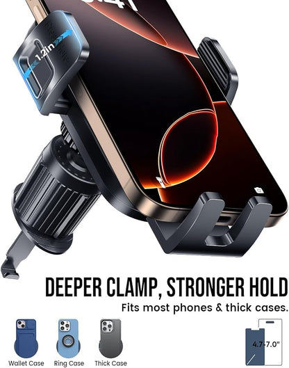 Delobon Phone Holders for Your Car [One-Button Release] Car Phone Mount 360° Adjustable Vent Cell Phone Holder for iPhone 17 Pro Max 16 15 Samsung S25 S24