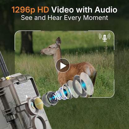 GardePro E6 WiFi Trail Camera (Non-Cellular), 64MP Photos, 1296P HD Video, App Control with Live View, 110° Wide-Angle, No-Glow Night Vision, Motion Activated