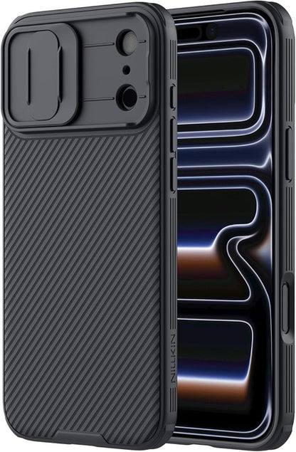 Nillkin for iPhone 17 Pro Case with Slide Camera Cover, Thin Slim Fit, Shockproof Protective, Protector Privacy, Phone Case iPhone 17 Pro Camera Lens Protector 6.3 inch, Black