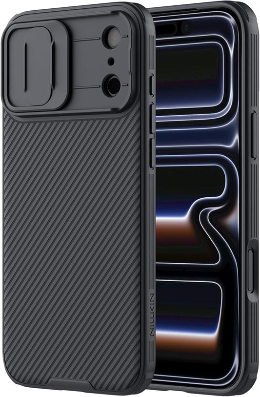 Nillkin for iPhone 17 Pro Case with Slide Camera Cover, Thin Slim Fit, Shockproof Protective, Protector Privacy, Phone Case iPhone 17 Pro Camera Lens Protector 6.3 inch, Black