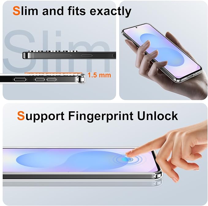 SPIDERCASE Designed for Samsung Galaxy S25 FE Case,[10 FT Military Grade Drop Protection],2 Pack [Tempered Glass Screen Protector+Camera Lens Protector] Heavy Duty Shockproof Case,Clear
