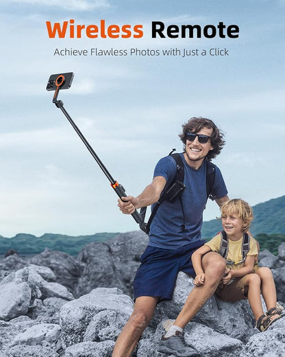 TODI 65" Magnetic Tripod for iPhone with Remote, Selfie Stick for iPhone Magsafe, Cell Phone Tripod Stand for Recording, Travel Tripod Compatible with 16/15/14/13/12 Series