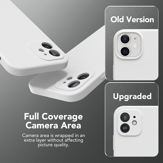 Magnetic for iPhone 12 Case, Compatible with MagSafe, [Full Camera Protection][Screen Protector] Silicone Shockproof Protective Phone Case for iPhone 12 6.1", White