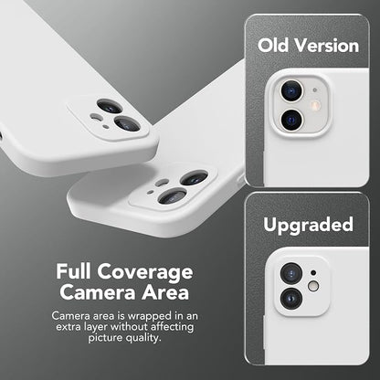 Magnetic for iPhone 12 Case, Compatible with MagSafe, [Full Camera Protection][Screen Protector] Silicone Shockproof Protective Phone Case for iPhone 12 6.1", White
