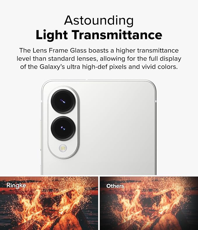 Ringke Camera Lens Frame Glass [Individual Lens Covers] Compatible with Samsung Galaxy S25 Edge Camera Lens Protector, Tempered Glass Covers and Aluminum Alloy Frames