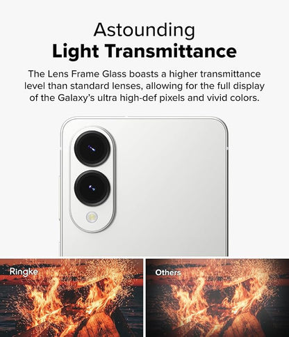Ringke Camera Lens Frame Glass [Individual Lens Covers] Compatible with Samsung Galaxy S25 Edge Camera Lens Protector, Tempered Glass Covers and Aluminum Alloy Frames