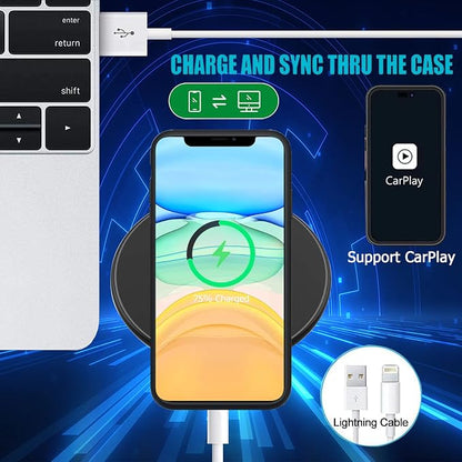Battery Case for iPhone 11, Upgraded 10000mAh Rechargeable Portable Extended Battery Pack Supported Qi Wireless Charging Case Compatible with iPhone 11 (6.1 inch) Charger Case Support Carplay (Black)