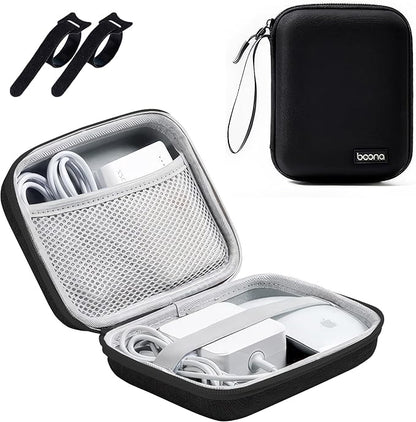 Charger Case for MacBook, Small Charger Organizer, Portable Pouch Travel Storage for Laptop Accessories, Waterproof for Magic Mouse, Power Bank,Charging Cords (Black)…