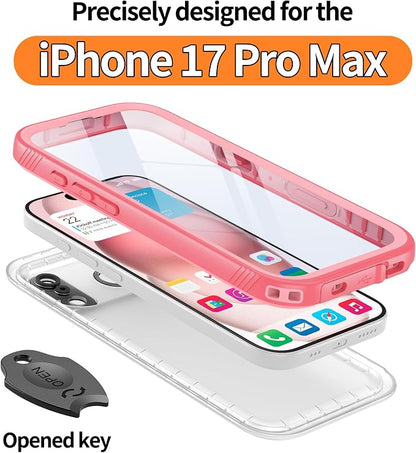 Cozycase TOP Waterproof Case for iPhone 17 Pro Max - Military Heavy Duty 360 Shockproof Full Body with Screen Camera Protector Double IP68 Water Dust Drop Proof Hard Rugged 17PM Front Back Slim Cover