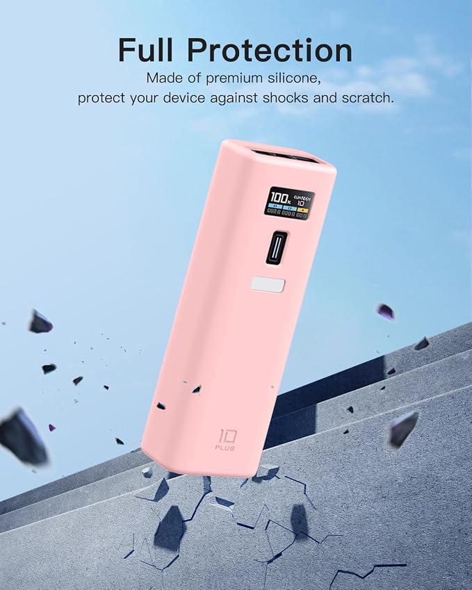 Case Cover for CUKTECH 10 Power Bank 10000mAh, Full-Body Protective Cover for CUKTECH NO.10 Power Bank,Drop-Proof,Scratch-Proof,Shock-Proof,Pink
