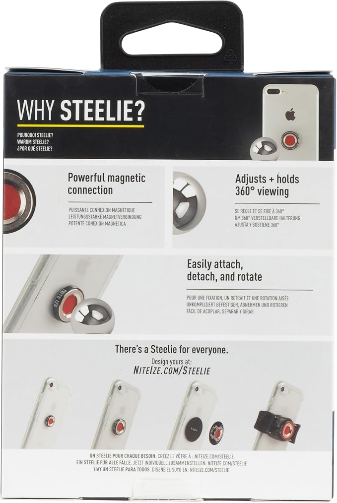 Nite Ize Steelie Pedestal Mount - Tabletop Stand Compatible with MagSafe iPhones & Tablets - Magnetic Desk Phone Mount - Phone Holder Accessories for Hands-Free Use & Adjustable Viewing