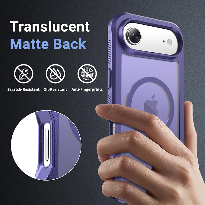 jaroco Magnetic for iPhone Air Case, [Compatible with MagSafe][Military Grade Drop Protection][Heavy Duty Protection][Non-Slip][Shockproof] 2-Layer Durable Bumper Phone Case 6.5''-Dark Purple