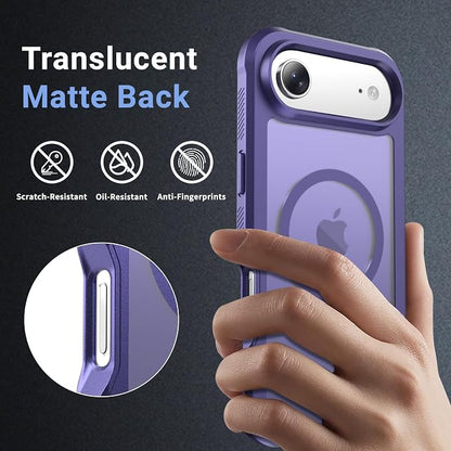 jaroco Magnetic for iPhone Air Case, [Compatible with MagSafe][Military Grade Drop Protection][Heavy Duty Protection][Non-Slip][Shockproof] 2-Layer Durable Bumper Phone Case 6.5''-Dark Purple