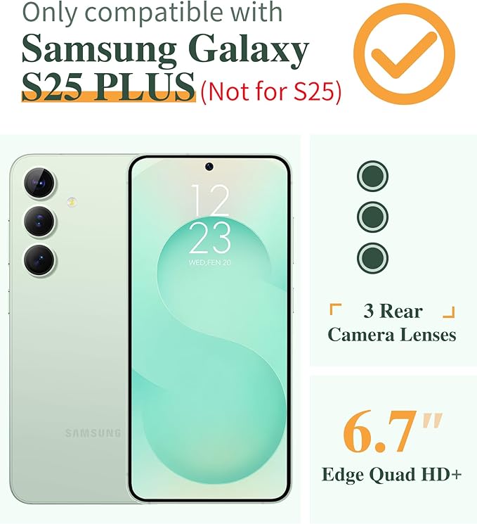 GVIEWIN for Samsung Galaxy S25 Plus Case, Clear Floral Slim Shockproof Protective Women Phone Case, Non-Yellowing, with Screen Protector & Camera Lens Protector for S25 Plus 6.7", Bloomtrail/Colorful